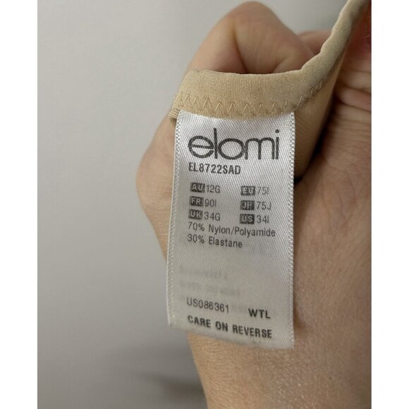 Elomi Tan Matilda Underwire Plunge Side Support Bra Lingerie Size 34 I - Picture 14 of 15